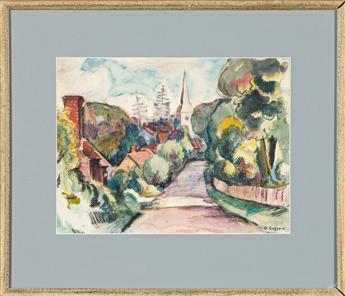 BERNARD GUSSOW Two watercolors.